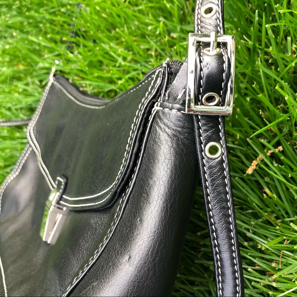 Black Leather Etienne Aigner Purse - Picture 3 of 10